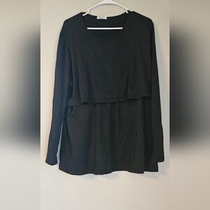 Maternity Black Long Sleeve Blouse